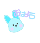 cute bunny ♡light blue version（個別スタンプ：2）