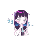 オン眉女の子のスタンプ メンヘラ（個別スタンプ：4）