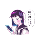 オン眉女の子のスタンプ メンヘラ（個別スタンプ：6）