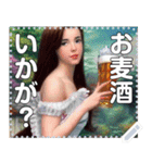 お麦酒(ビール)のご婦人たち（個別スタンプ：4）