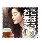 お麦酒(ビール)のご婦人たち（個別スタンプ：18）