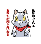 赤いスカーフを持つ白い猫f Japanese Ver.（個別スタンプ：24）