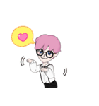 ピンクの髪のぼく（個別スタンプ：16）