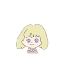 女の子とトリ（個別スタンプ：1）