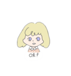 女の子とトリ（個別スタンプ：3）