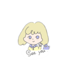 女の子とトリ（個別スタンプ：5）