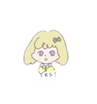 女の子とトリ（個別スタンプ：7）