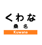 関西本線1(名古屋-加茂)の駅名スタンプ（個別スタンプ：8）