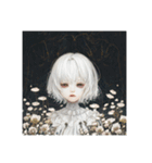 花に囲まれた白髪少女⑦（個別スタンプ：31）