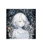 花に囲まれた白髪少女⑧（個別スタンプ：4）