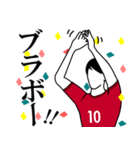 全18色！！ ≪赤≫ユニでサッカー全力応援！！（個別スタンプ：11）