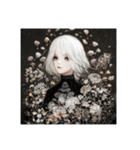 花に囲まれた白髪少女⑤（個別スタンプ：20）