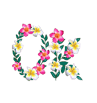 ハワイのお花と大人可愛い文字がずっと動く（個別スタンプ：15）