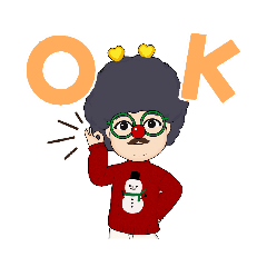 [LINEスタンプ] アフロ頭の