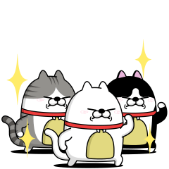 [LINEスタンプ] デカ動く 三匹の擦れねこ16