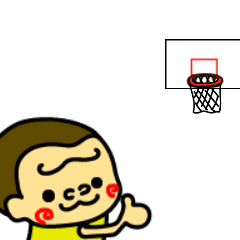 [LINEスタンプ] 動くハッピーゴリラ バスケットボール