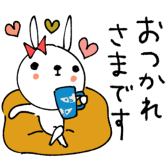 [LINEスタンプ] mottoの伝えるうさぎ♡帽子など