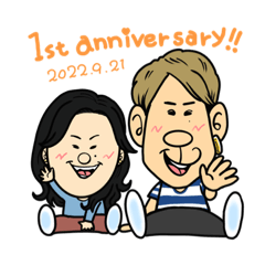 [LINEスタンプ] 1st ANNIVERSARYしんあきスタンプ♪