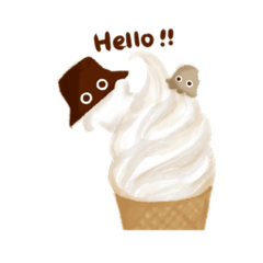 [LINEスタンプ] バケハット 英語で会話 カフェ