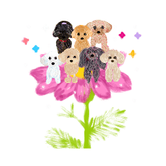 [LINEスタンプ] 01 花とペット(flowers and pets)