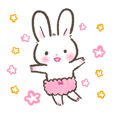 [LINEスタンプ] 元気でかわいい白いうさぎのマロちゃん