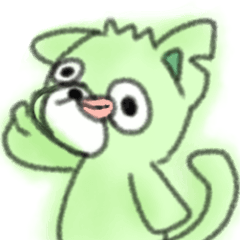 [LINEスタンプ] 毎日使えるみどり色のねこ