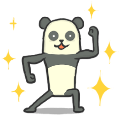 [LINEスタンプ] 元気なパンダは毎日使える挨拶と返事の画像（メイン）