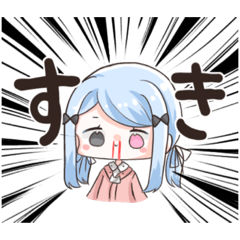 [LINEスタンプ] 青髪双子の猫柳姉妹