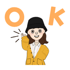 [LINEスタンプ] バケットハット女子
