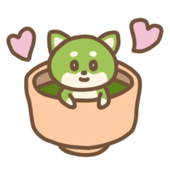 [LINEスタンプ] 抹茶ラテ色の柴犬