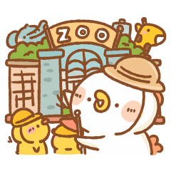 [LINEスタンプ] 大白丸丸24 : 動物園の旅