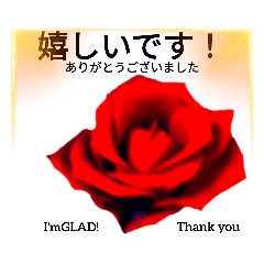 [LINEスタンプ] #25嬉しいですありがとうI'mglad！Thank you