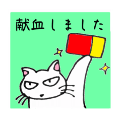 [LINEスタンプ] 献血する猫の日常