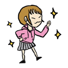 [LINEスタンプ] 女の子～いつもポジティブ～