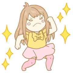 [LINEスタンプ] がんばる！元気いっぱい全力少女