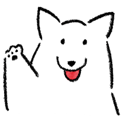 [LINEスタンプ] 白い犬のモフ