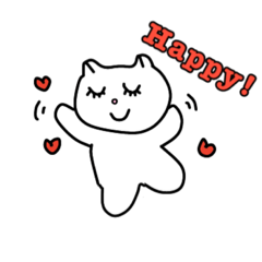 [LINEスタンプ] ほっこり猫 マシュマロちゃん 英語付き