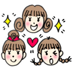 [LINEスタンプ] ハッピー仲良し三姉妹のLINEスタンプ