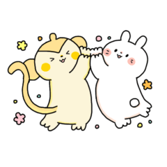 [LINEスタンプ] うさぎとおさるの相棒すたんぷ