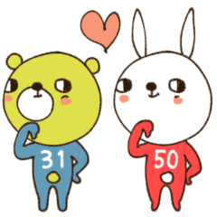 [LINEスタンプ] mottoのふたり時々ひとり♡うさぎとくま