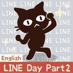 [LINEスタンプ] 動く！大人かわいい絵本の猫22 LINEの日2_enの画像（メイン）
