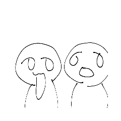 [LINEスタンプ] 焦点が合わない人と口が出てる人