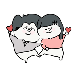 [LINEスタンプ] メガネ男子と女子 ぷにっとカップル編