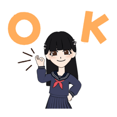 [LINEスタンプ] セーラー服の女の子アバタースタンプ