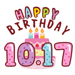 [LINEスタンプ] 10月の誕生日♪動く誕生ケーキ10月17～31日