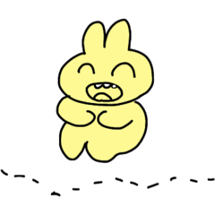 [LINEスタンプ] もちもちウサギ（美術の課題）