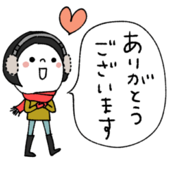 [LINEスタンプ] 黒髪のレト子 x 冬♡敬語