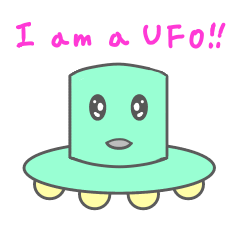 [LINEスタンプ] 緑のUFOキャラクター