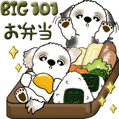 [LINEスタンプ] 【Big】シーズー 101『お弁当どうぞ！』