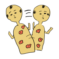 [LINEスタンプ] こけしと縁起物たちのスタンプ。